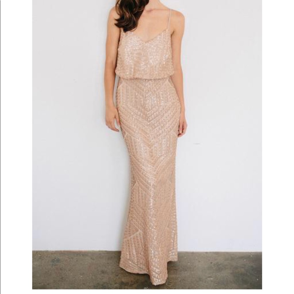 Lovely Brand - Blush Sequin Bridesmaid Dress